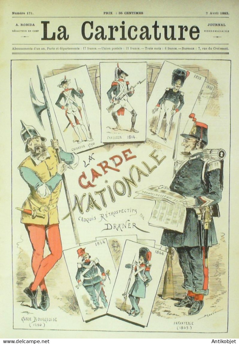 La Caricature 1883 N°171 Garde Nationale Draner Jérome Paturet Bob Trock - Tijdschriften - Voor 1900