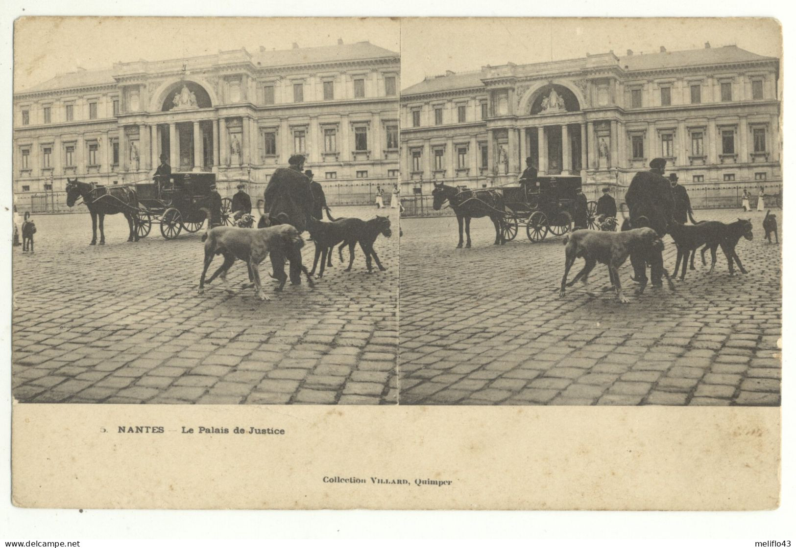 44/ CPA A 1900 Stéréoscopique - Nantes - Le Palais De Justice - Nantes