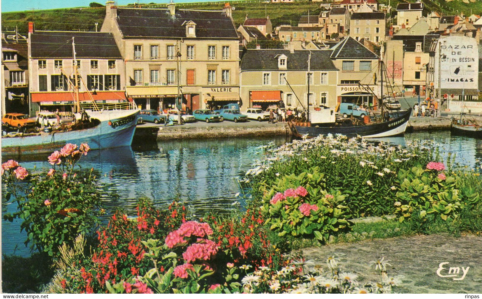 (14) PORT EN BESSIN Le Bassin Et Le Quai Felix Faure Voiture Auto Car 2cv R12 R4 Simca  Peugeot (Calvados) - Port-en-Bessin-Huppain