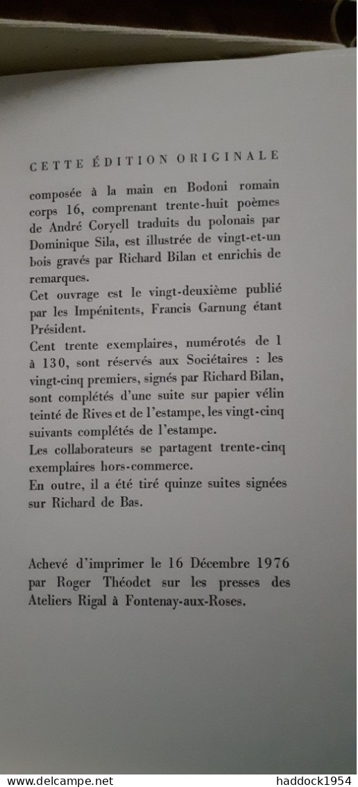 Les Chameaux Du Myope ANDRE CORYELL RICHARD BILAN Les Impénitents 1976 - Centre - Val De Loire