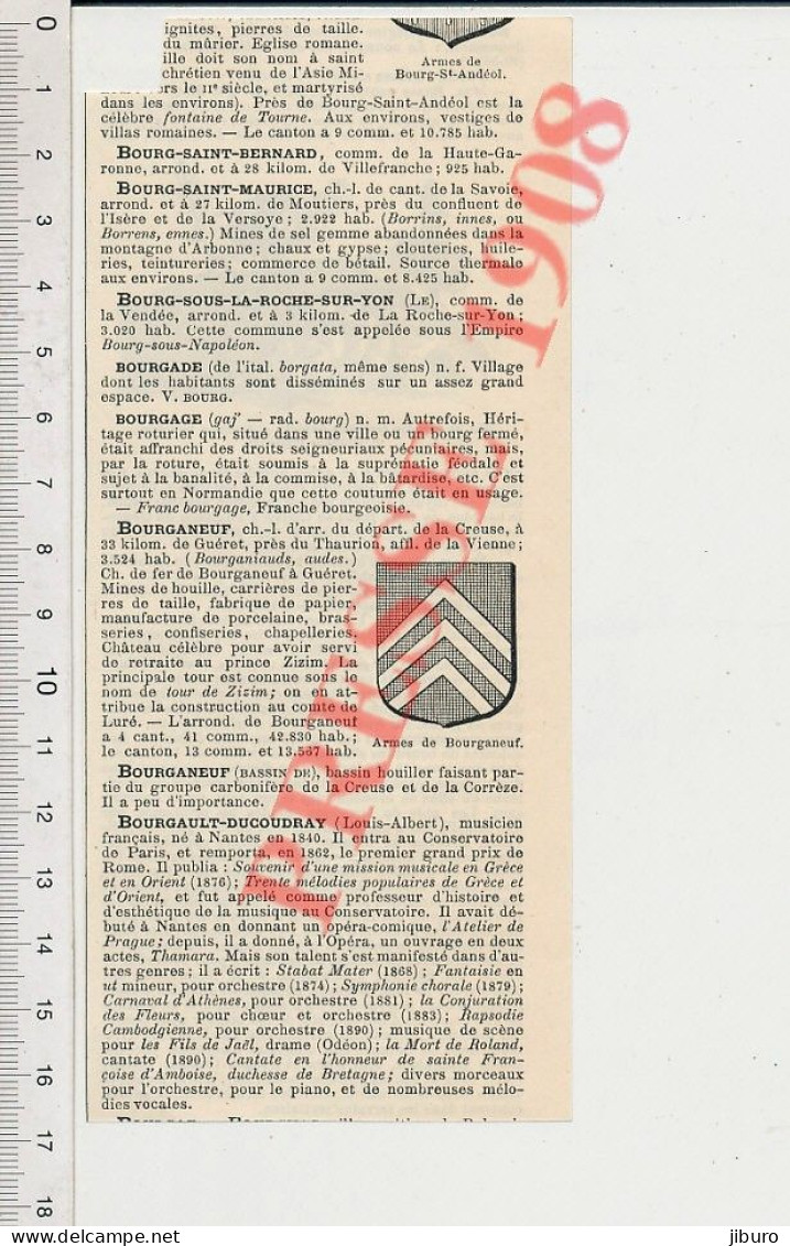 2 Vues Doc 1908 Nid De Bourdons Insecte Bourdon + Bourganeuf Creuse 23 Louis-Albert Bourgault-Ducoudray Musique 222C1 - Ohne Zuordnung