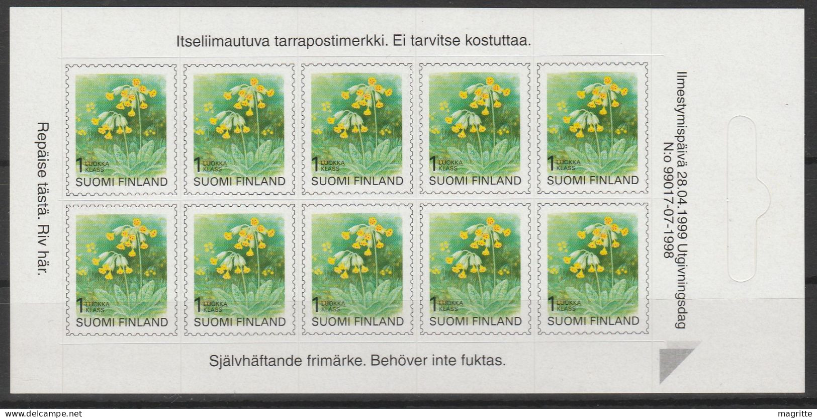 Aland Finlande 1999 2 Carnets Emission Commune Primevère Primrose Primavera 2 Booklet Aland Finland Joint Issue - Joint Issues