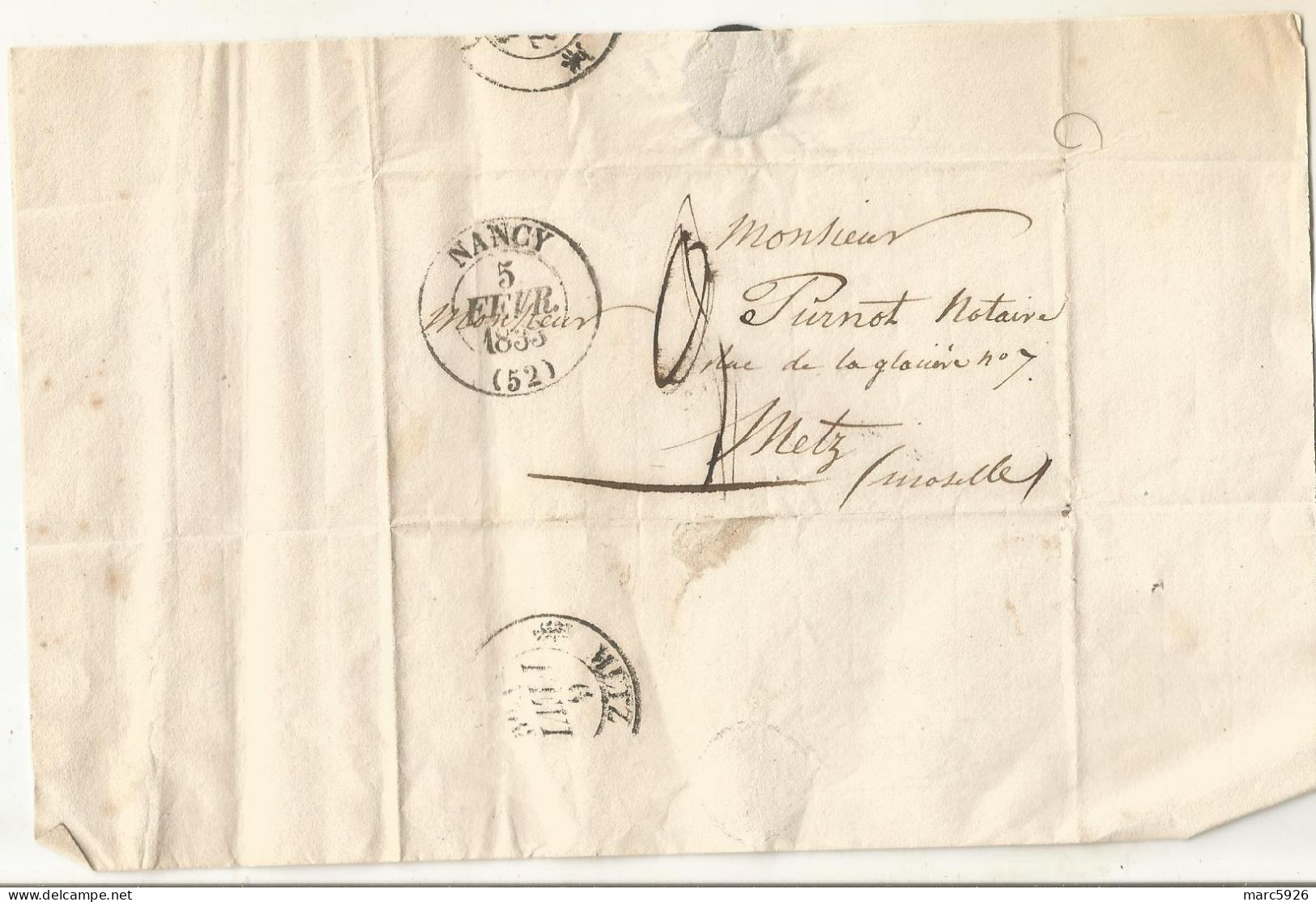N°1978 ANCIENNE LETTRE DE CHARLES D'HAUSEN A M PURNOT DATE 1833 - Historische Dokumente