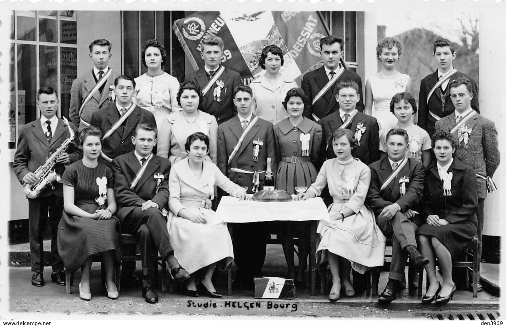 CONDEISSIAT (Ain) - Les Conscrits - Souvenir De La Classe De 1960 - Carte-Photo Studio Helgen Bourg, écrit (2 Scans) - Non Classés