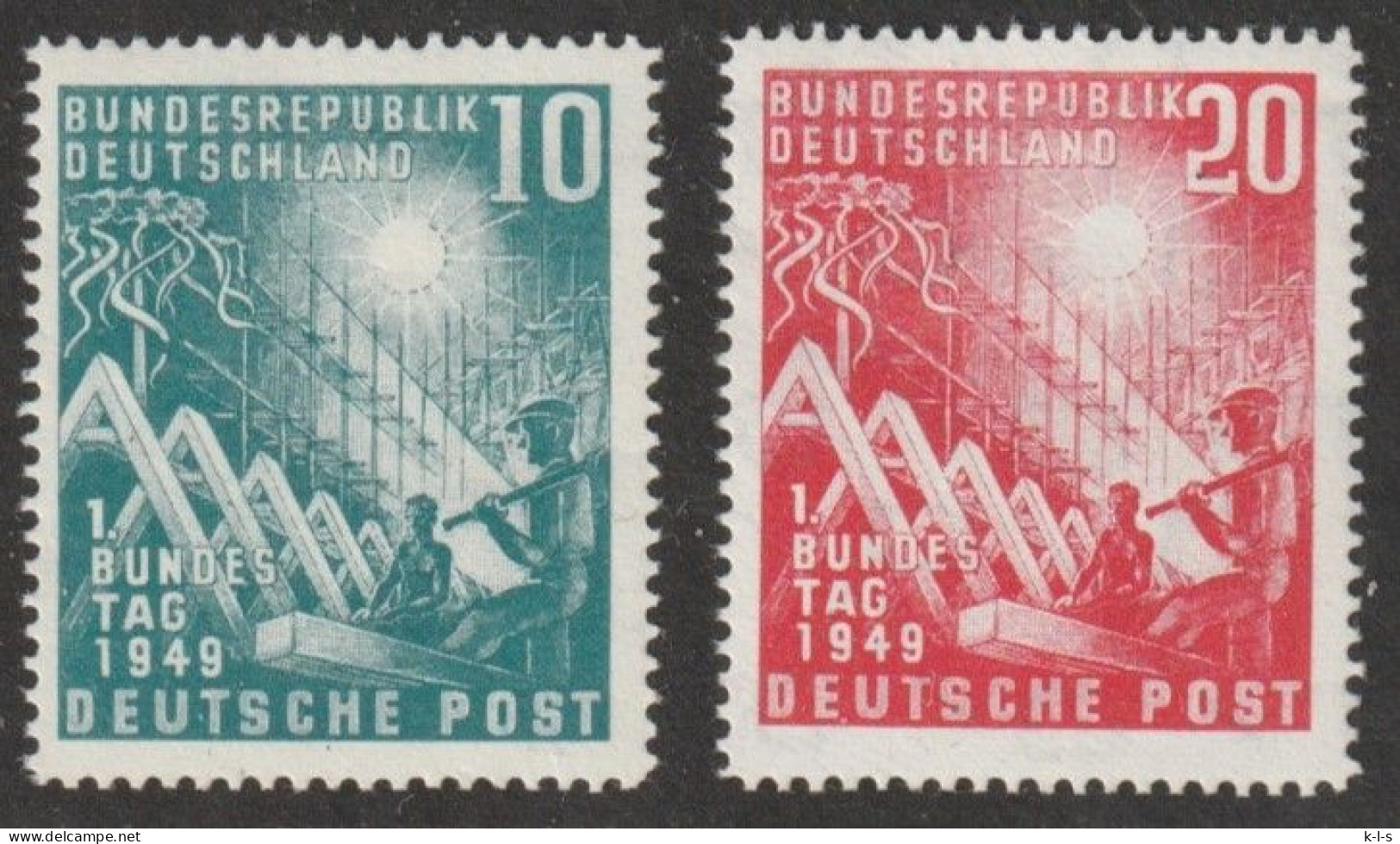 BRD: 1949, Mi. Nr. 111-12, Eröffnung Des Ersten Deutschen Bundestages, Bonn.   **/MNH - Unused Stamps