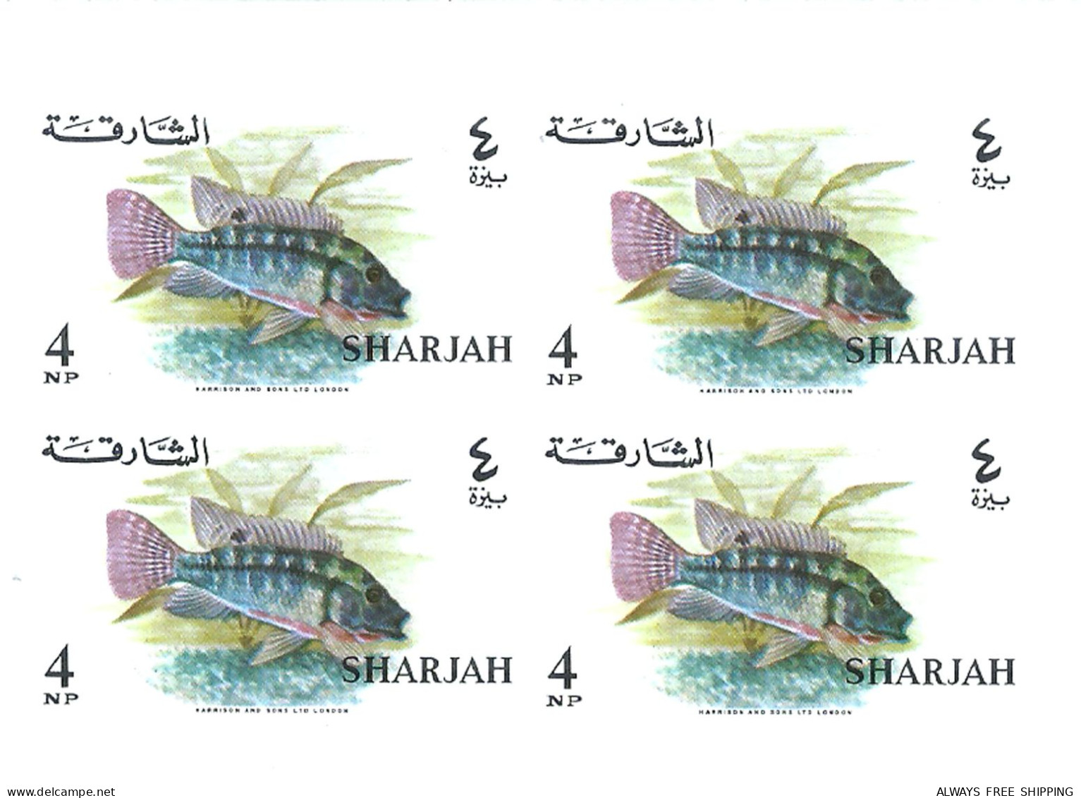 1966 UAE United Arab Emirates Fish Coral Seashell Marine Life - Complete Set 17 Imperforated Blocs Proofs Essays MNH - Fische