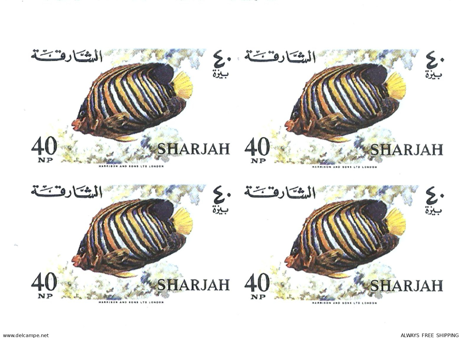 1966 UAE United Arab Emirates Fish Coral Seashell Marine Life - Complete Set 17 Imperforated Blocs Proofs Essays MNH