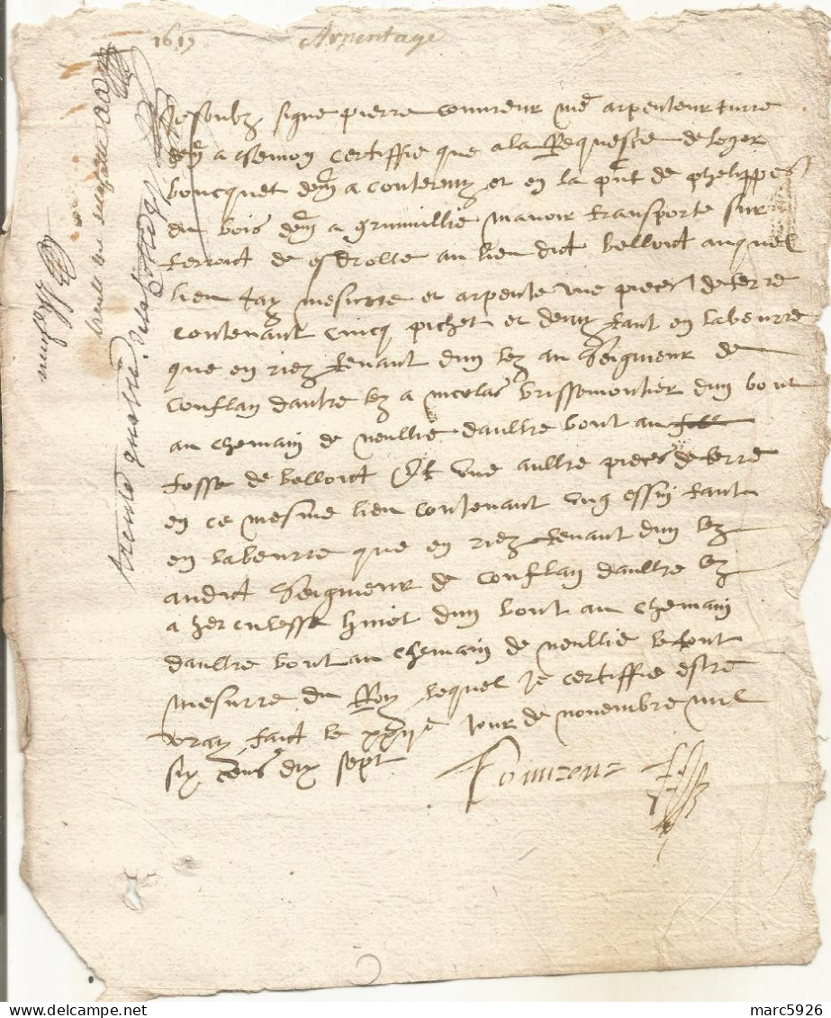 N°1979 ANCIENNE LETTRE A DECHIFFRER DATE 1609 - Documents Historiques