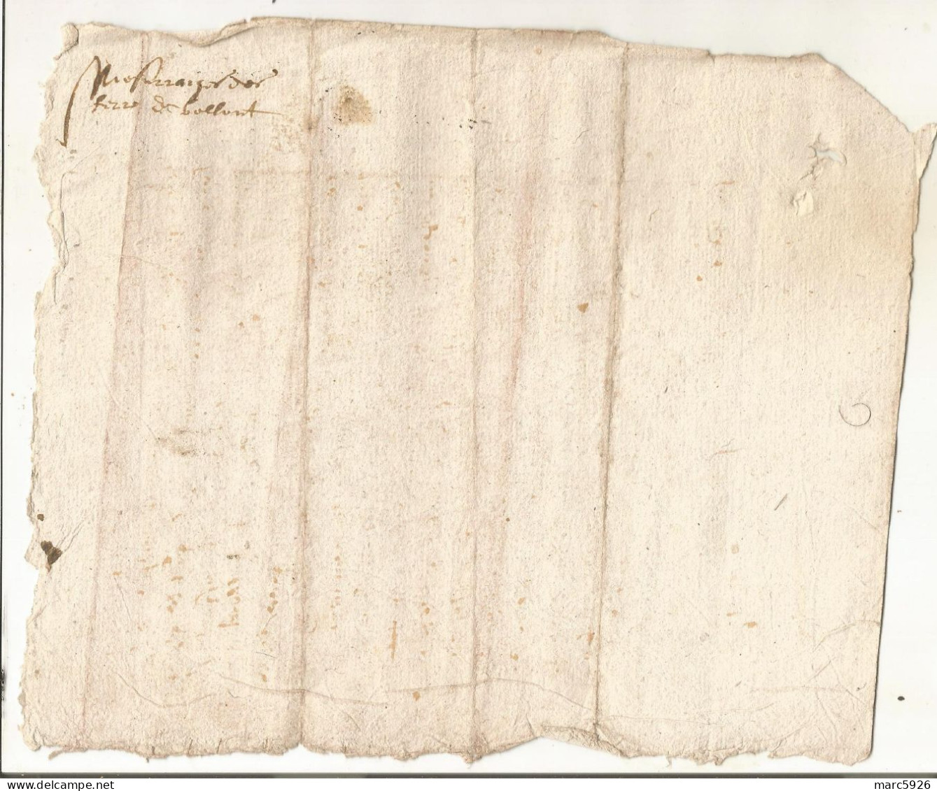 N°1979 ANCIENNE LETTRE A DECHIFFRER DATE 1609 - Documents Historiques