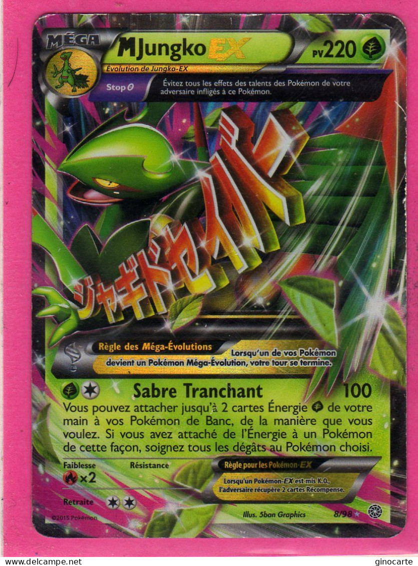 Carte Pokemon Francaise 2015 Xy Origine Antique 8/98 M Jungko 220pv Ex Occasion - XY