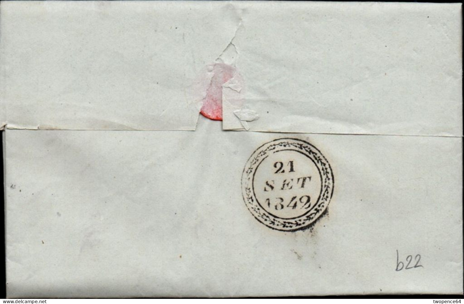 B22 - LETTERA PREFILATELICA DA FIRENZE A SIENA 1842 - 1. ...-1850 Prephilately