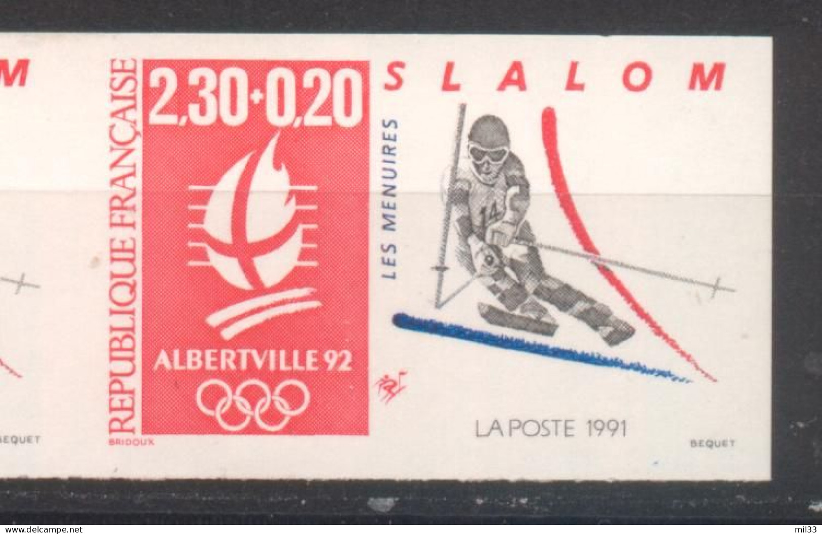 J.O. D'Albertville Slalom YT 2676 De 1991 Sans Trace Charnière - Non Classificati