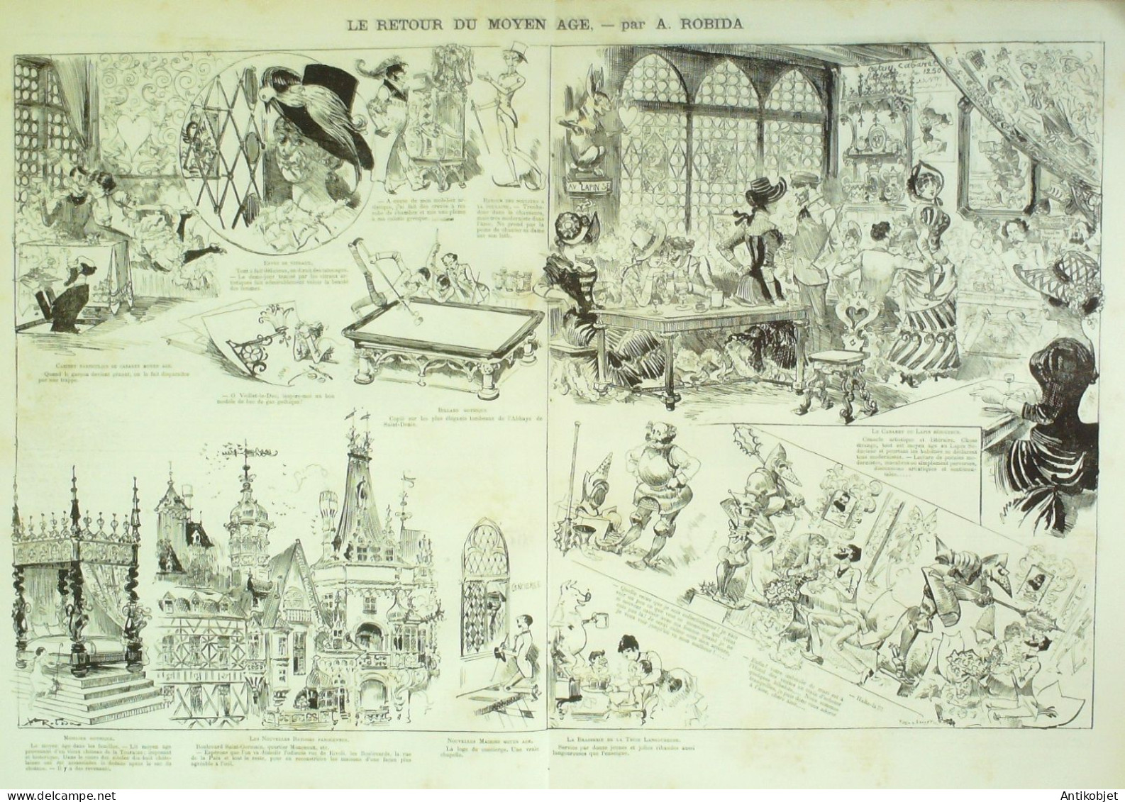 La Caricature 1883 N°174 Retour Du Moyen-âge Robida Sorel Trock Loys - Magazines - Before 1900
