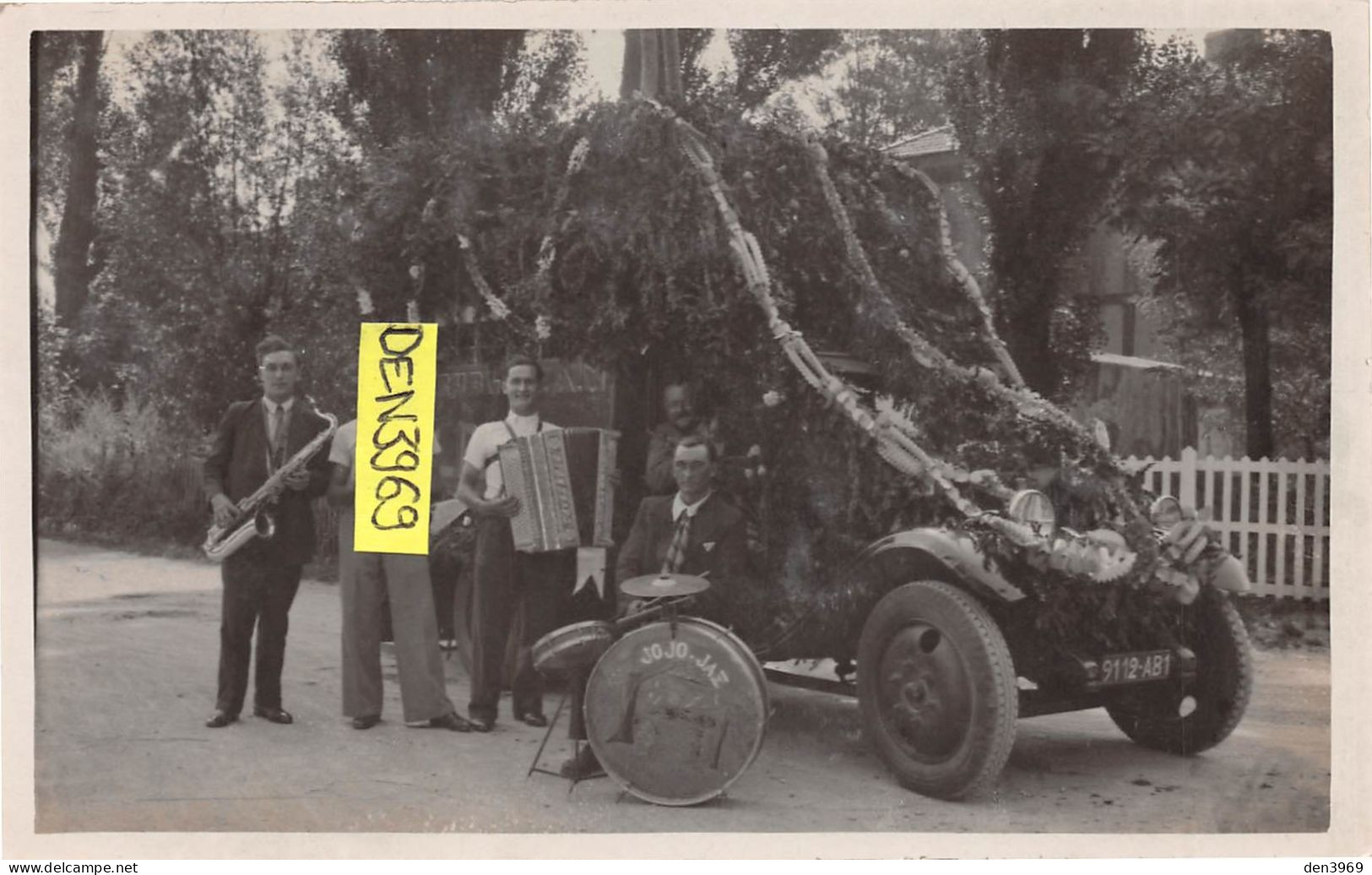 Fête De CULOZ (Ain) 11 Août 1935 - Orchestre Jojo-Jaz Devant Un Camion Fleuri "9112-AB1" - Carte-Photo, écrit (2 Scans) - Non Classés