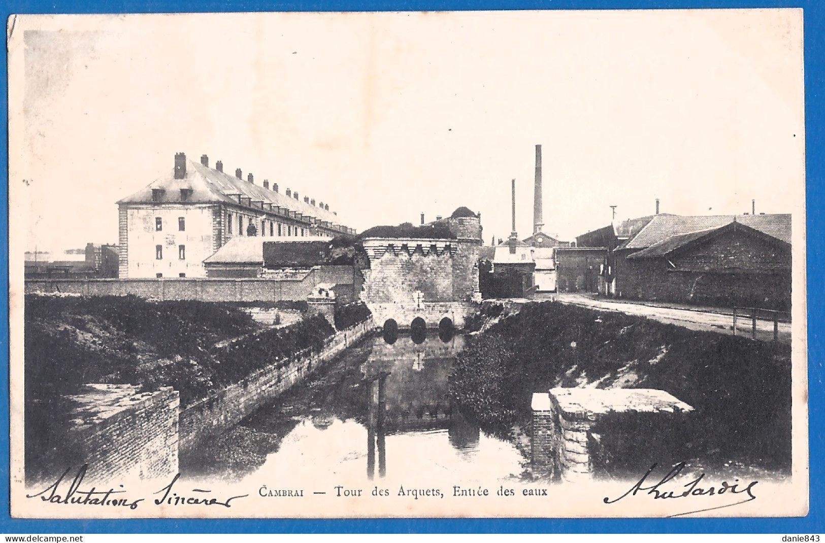 CPA Dos Précurseur  - NORD - CAMBRAI - TOUR DES ARQUETS, ENTRÉE DES EAUX - - Cambrai