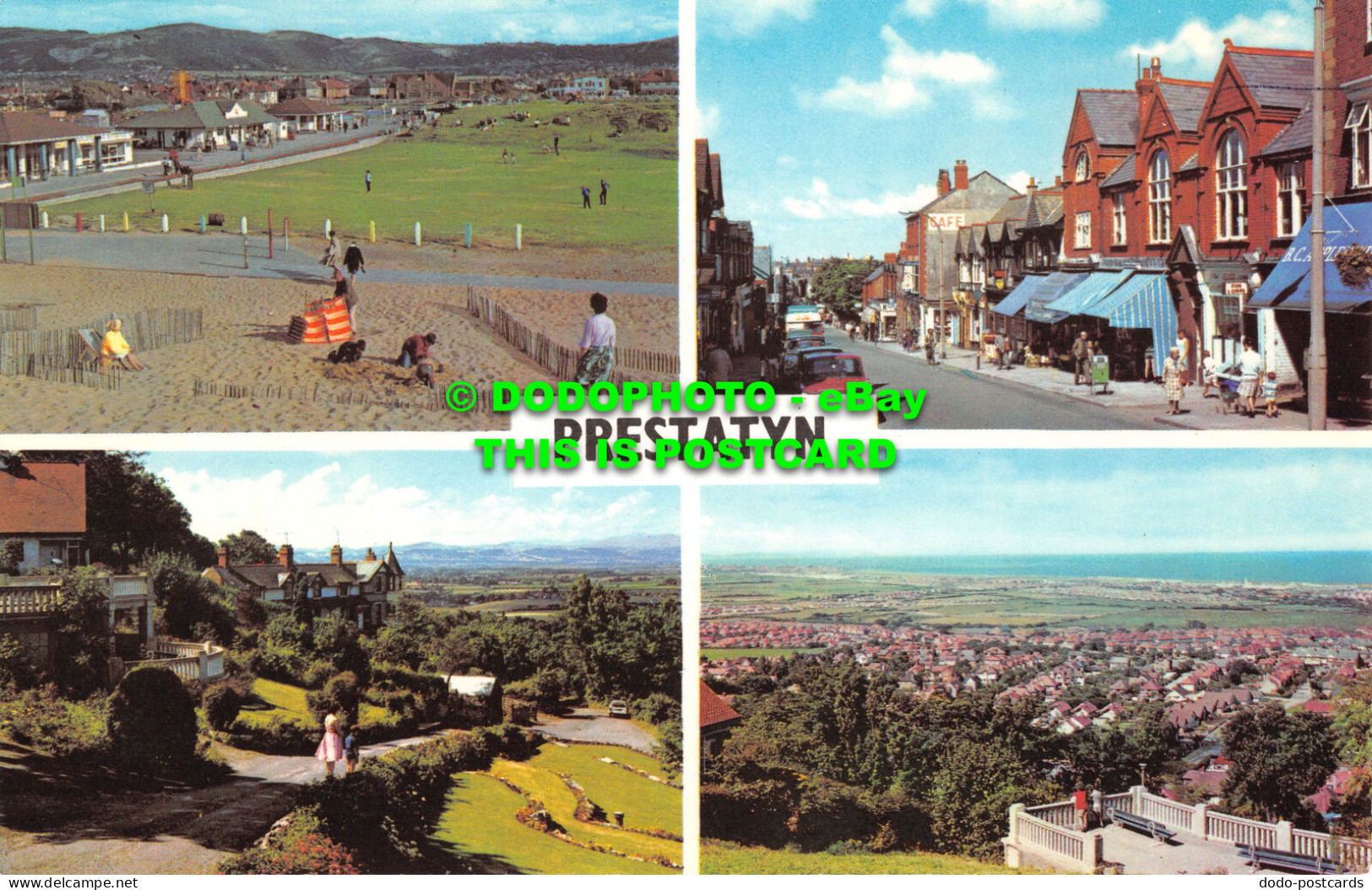 R526864 Prestatyn. High Street. Hillside Arbour. View From The Hills. Multi View - Welt