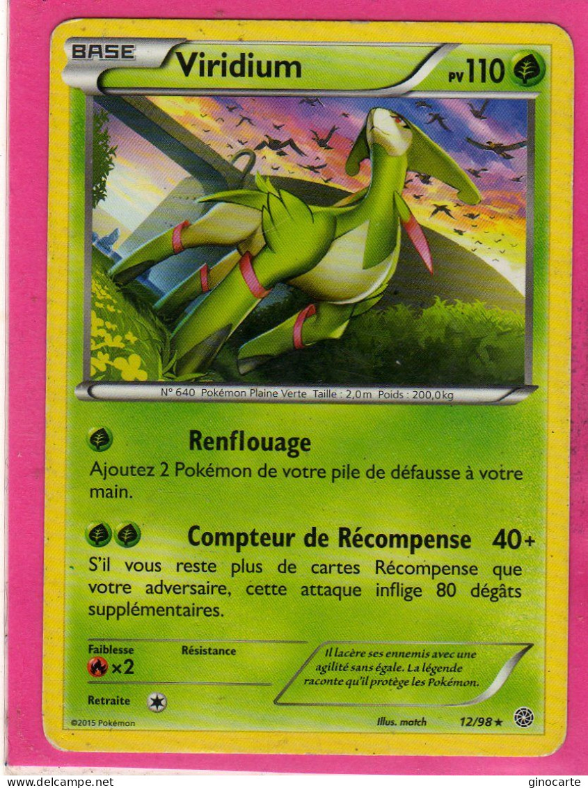 Carte Pokemon Francaise 2015 Xy Origine Antique 12/98 Viridium 110pv Occasion - XY