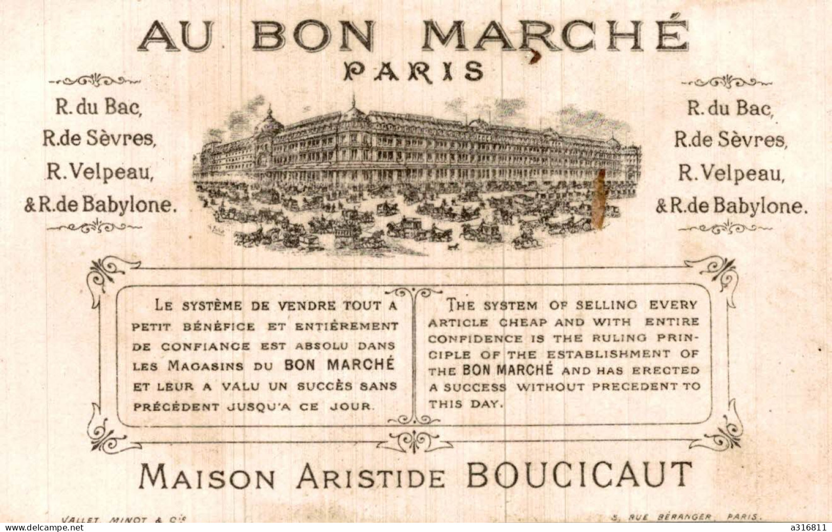 Chromo Au Bon Marche Une Noce - Au Bon Marché