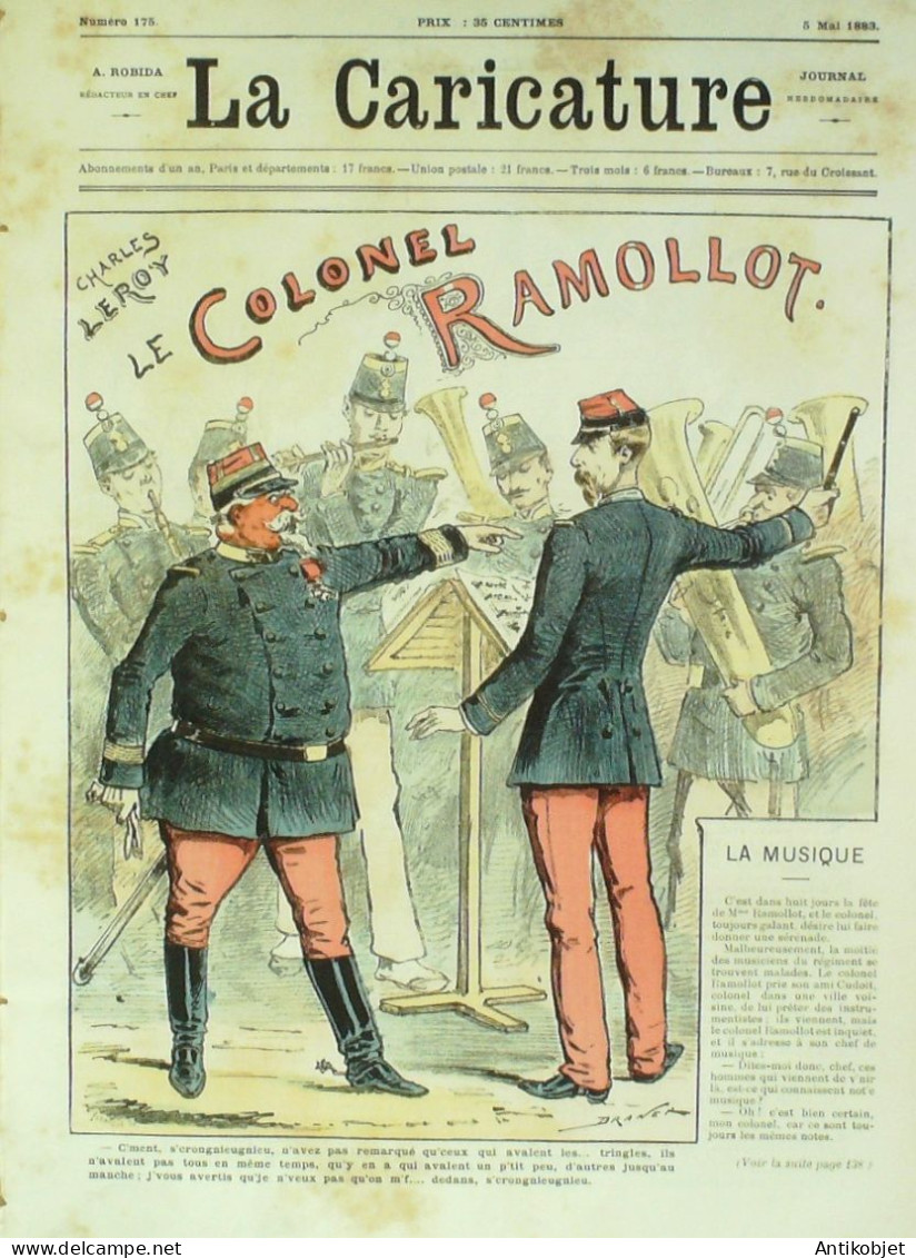 La Caricature 1883 N°175 Colonel Ramollot Leroy Draner Trock O'Bell - Magazines - Before 1900