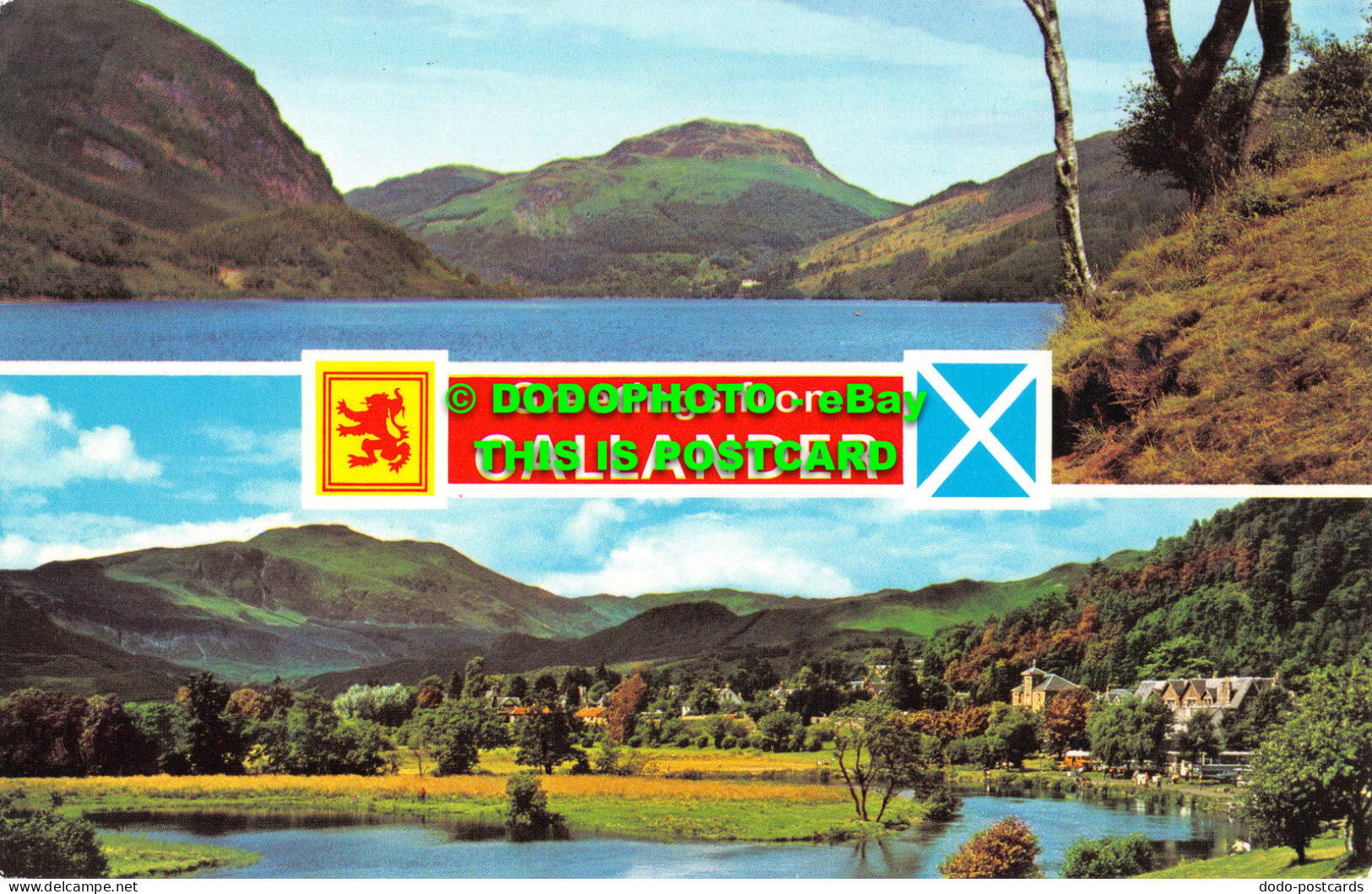 R526611 Greetings From Callander. Loch Lubnaig. River Teith And Ben Ledi. E. T. - Welt