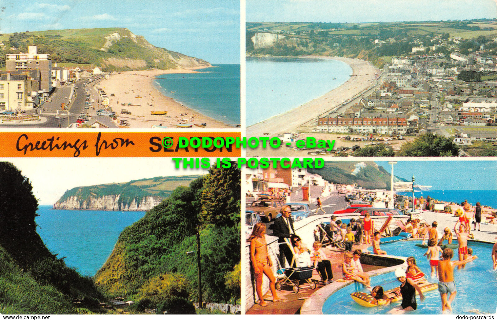 R526872 Greetings From Seaton. From West Cliff. The Chine. Photo Precision Limit - Welt