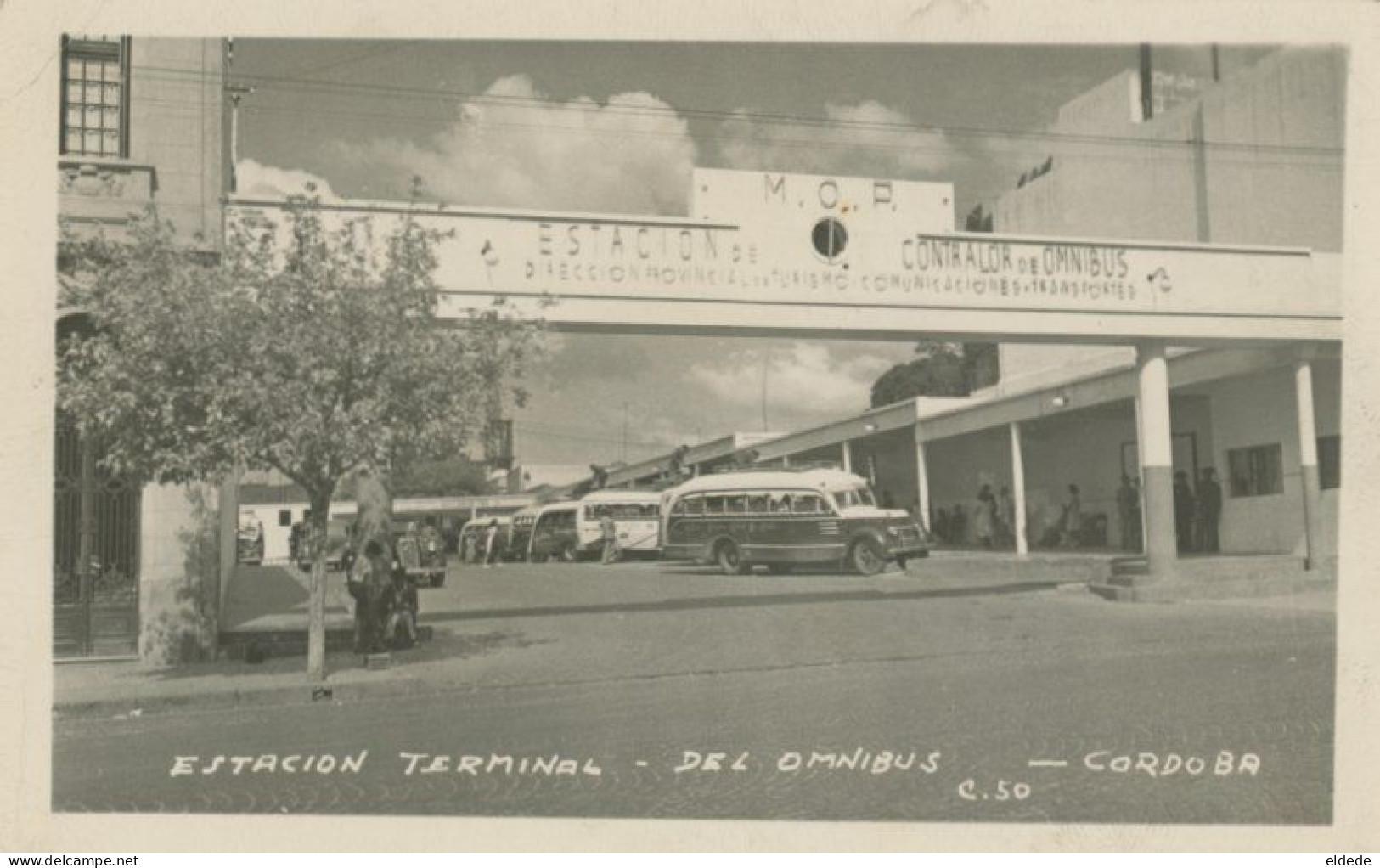 Real Photo Estacion Del Omnibus Cordoba Bus Autobus - Argentina