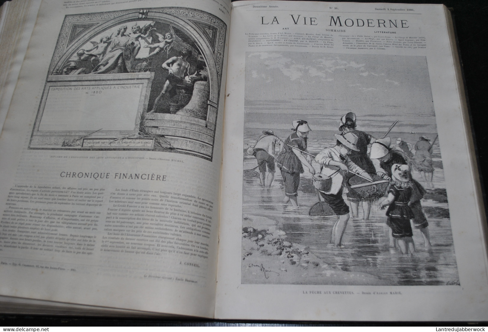 Revue La Vie Moderne Annuel 1880 2è année 1 à 52 complet Gravure illustrations chroniques Art Littérature actualité RARE