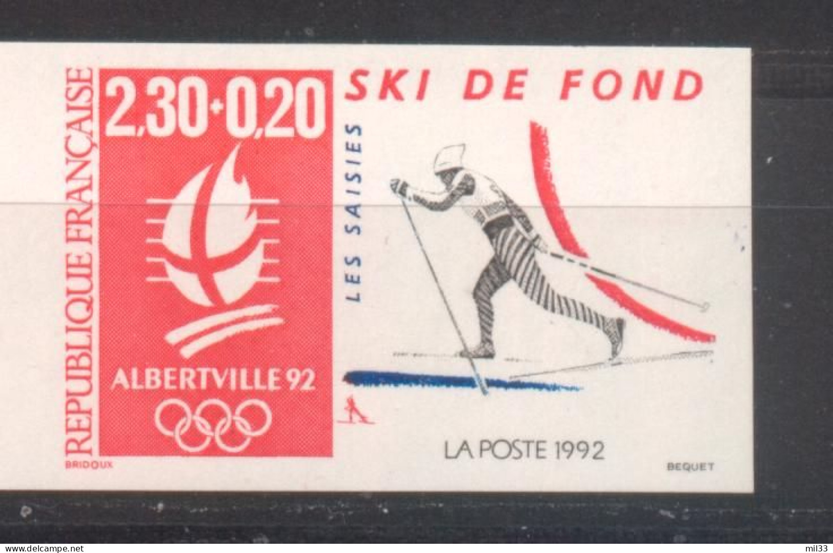 J.O. D'Albertville Ski De Fond YT 2678 De 1991 Sans Trace Charnière - Non Classés