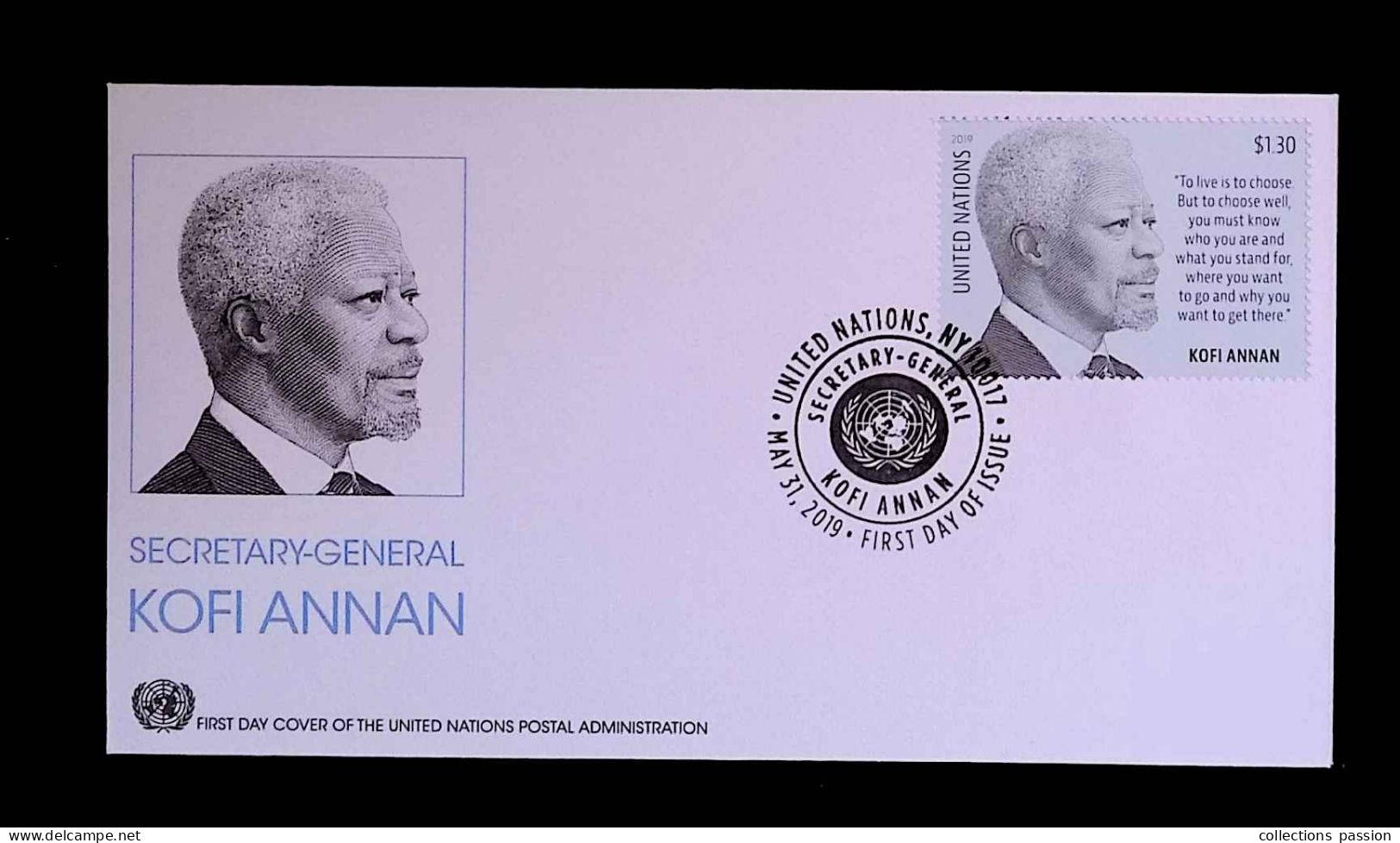 CL, FDC, Premier Jour, First Day Of Issue, United Nations, NY, New York, Secretary-general, May 31, 2019, Kofi Annan - Other & Unclassified