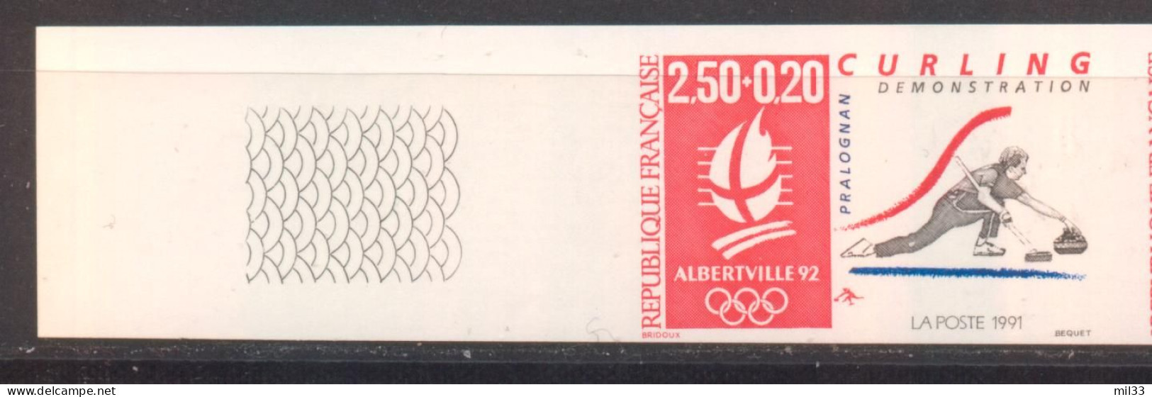 J.O. D'Albertville Curling YT 2680 De 1991 Sans Trace Charnière - Sin Clasificación