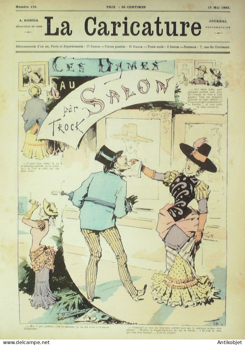 La Caricature 1883 N°176 Ces Dame Du Salon Trock Joueur Du Billard Sorel Robida - Tijdschriften - Voor 1900