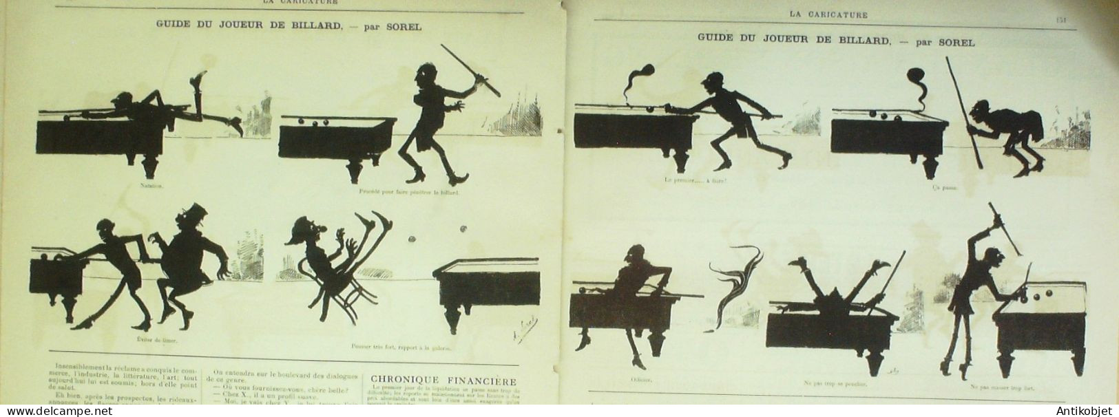 La Caricature 1883 N°176 Ces Dame Du Salon Trock Joueur Du Billard Sorel Robida - Tijdschriften - Voor 1900