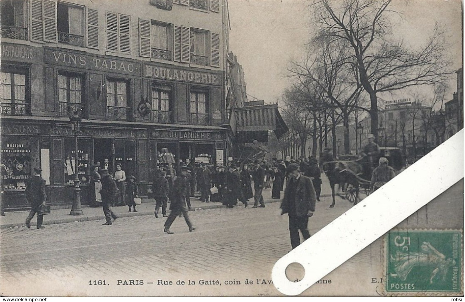 75 Paris XIV,  Rue De La Gaité, Coin De L'Avenue Du Maine , Ed E.L.D. 1161, D 14.30 - Arrondissement: 14