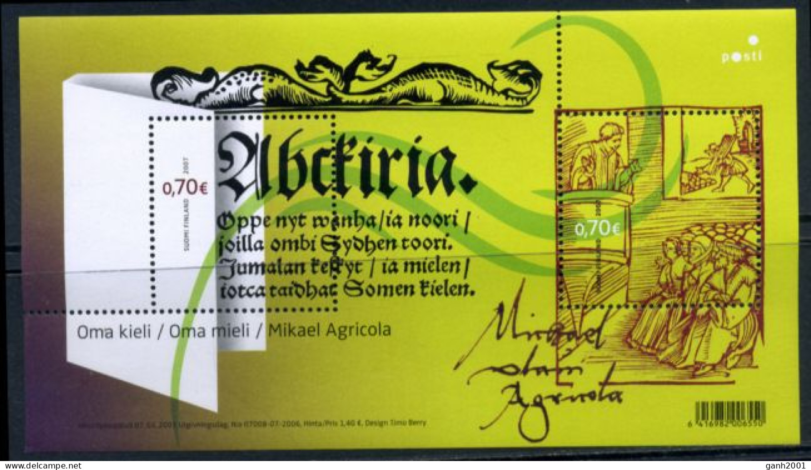 Finland 2007 Finlandia / Literature MNH Literatura Literatur / Ad34  27-17 - Unused Stamps