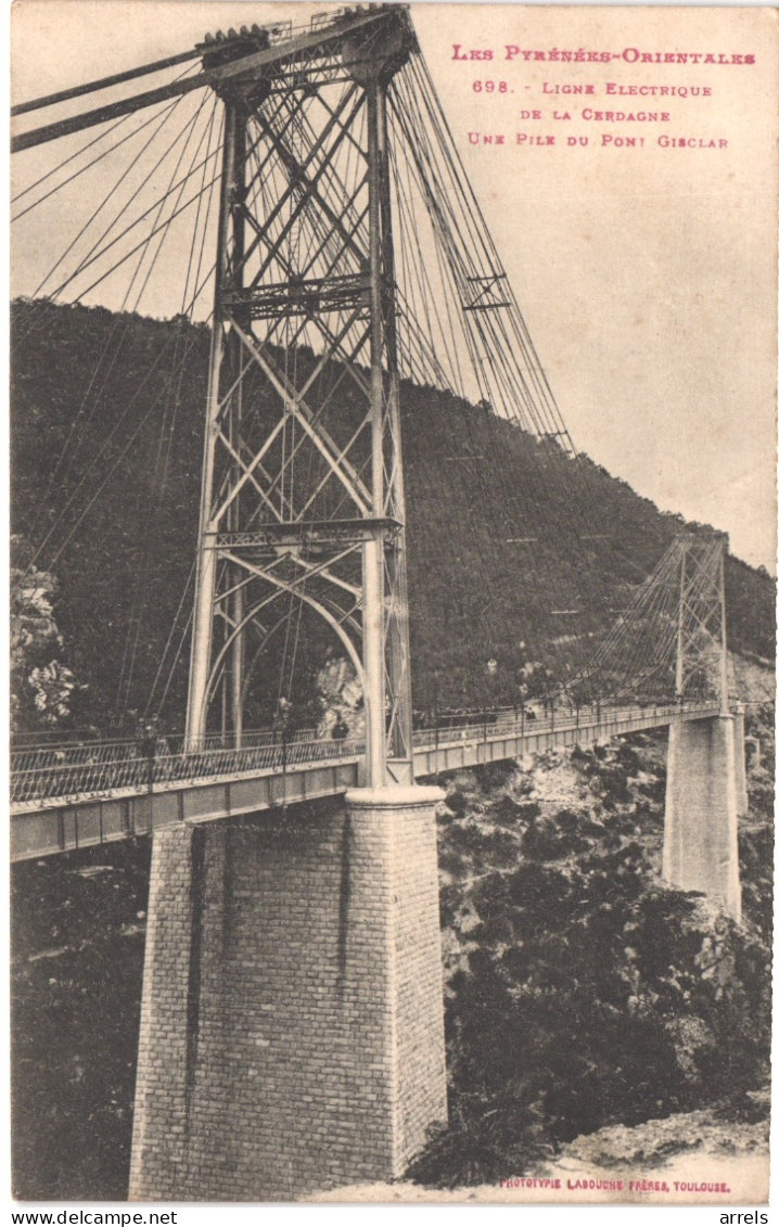 FR66 FONTPEDROUSE - Labouche 698 - Une Pile Du Pont Gisclard - Ouvriers - Animée Belle - Other & Unclassified