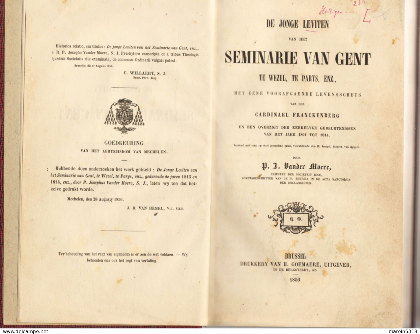 Gent - De Jonge Leviten Van Het Seminarie Van GENT - 1856 Door P.J.Vander Moere - Gent