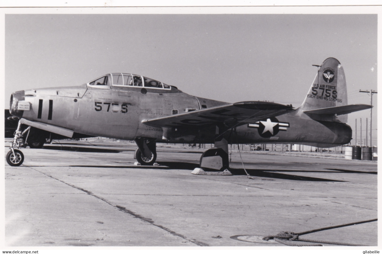 Photo Originale - Aviation - Militaria - Avion Chasseur Bombardier Republic F-84 Thunderjet - US AIR FORCE - Aviación