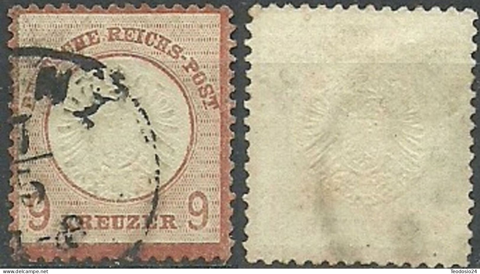 Dt. Reich 27 O, 1872, 9 Gr. - Gebruikt