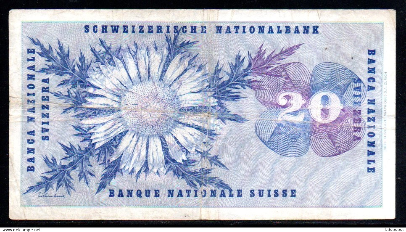 495-Suisse 20fr 1970 Série 69V - Suiza