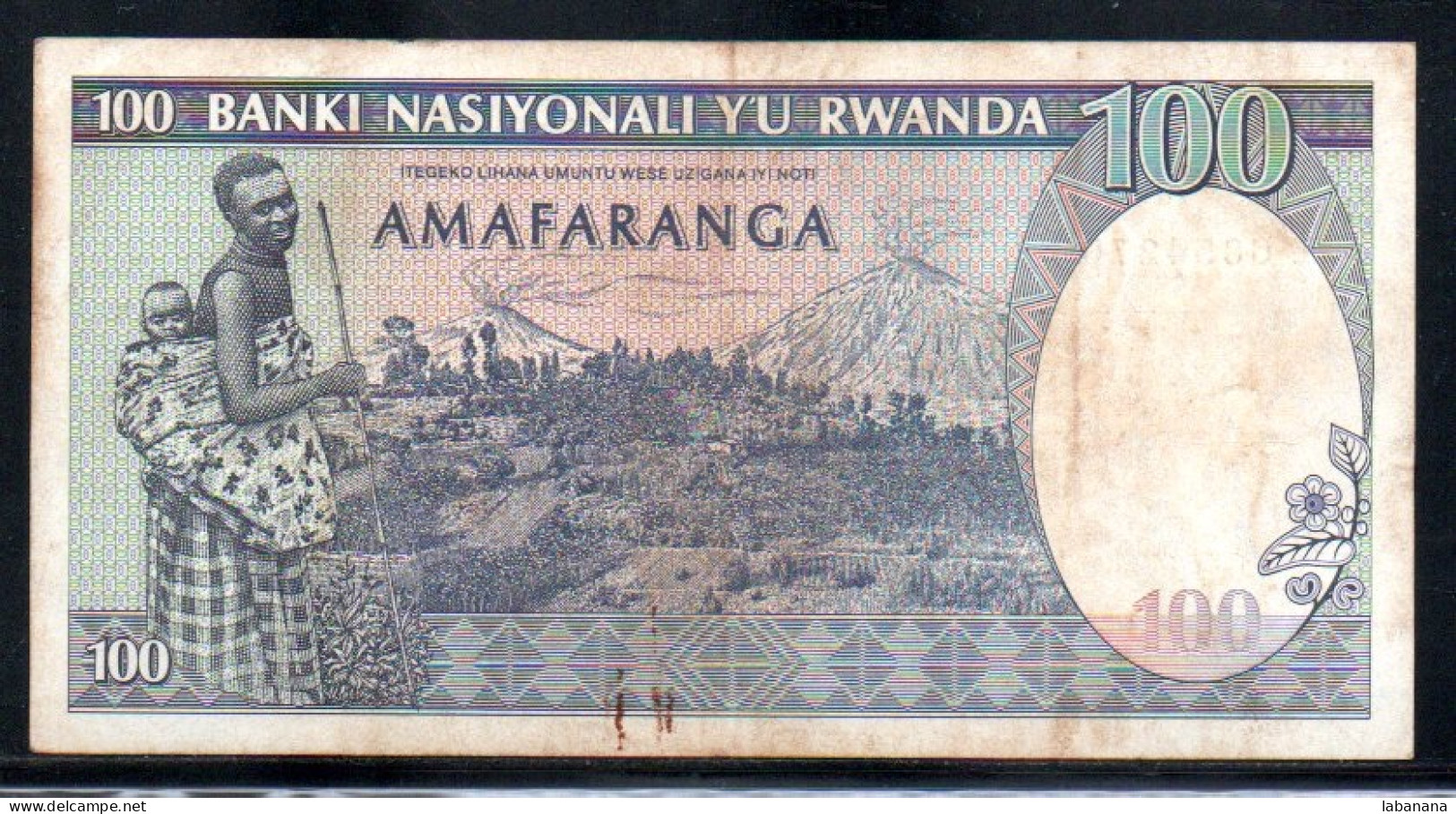 659-Rwanda 100fr 1989 L685 - Ruanda