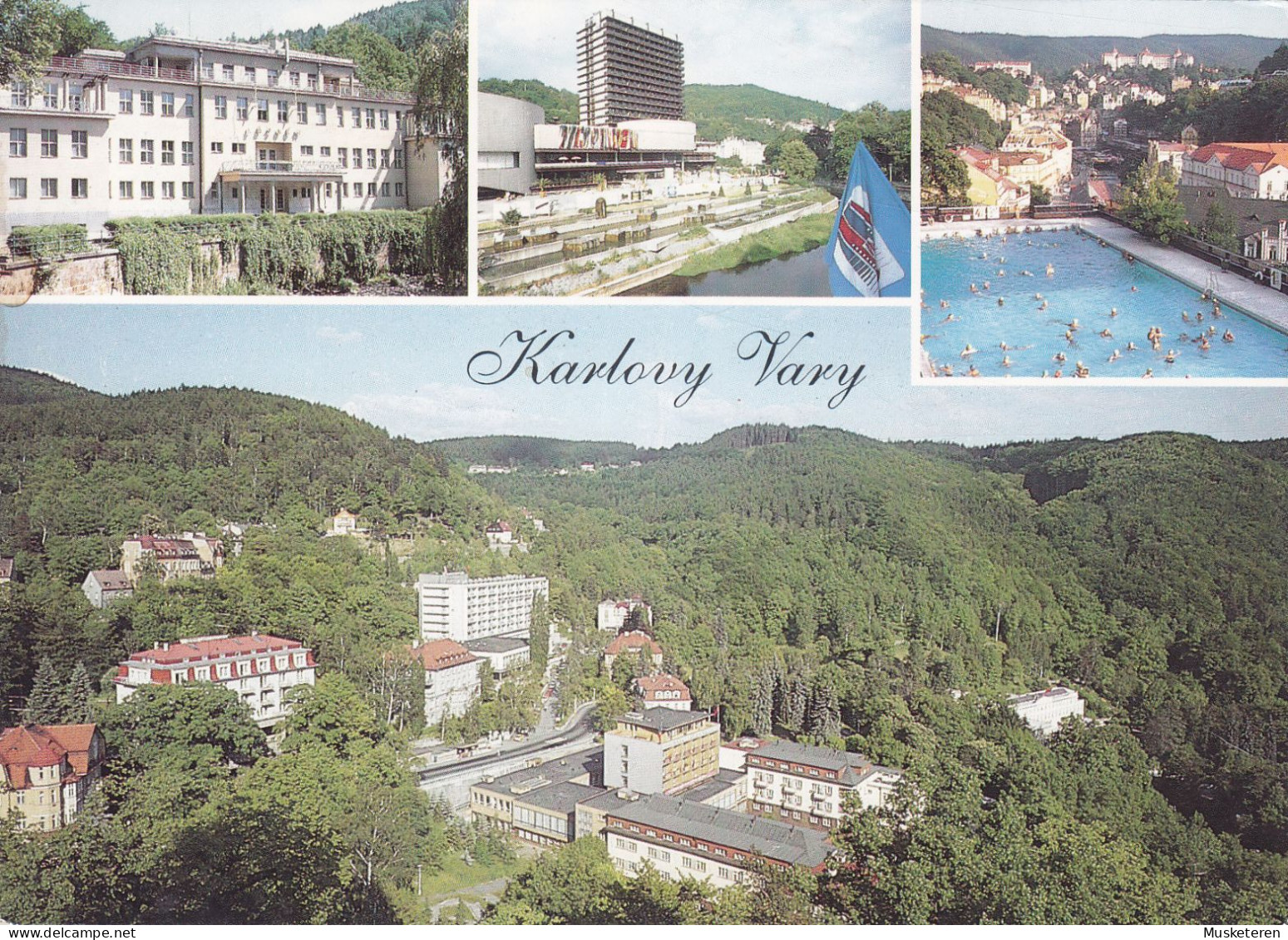 Czech Republic PPC Karlovy Vary MARIANSKE LAZNE 1994 MAL DIRIGÉ SUR LA SUEDE Stockholm To HOLTE Denmark (2 Scans) - Cartas & Documentos