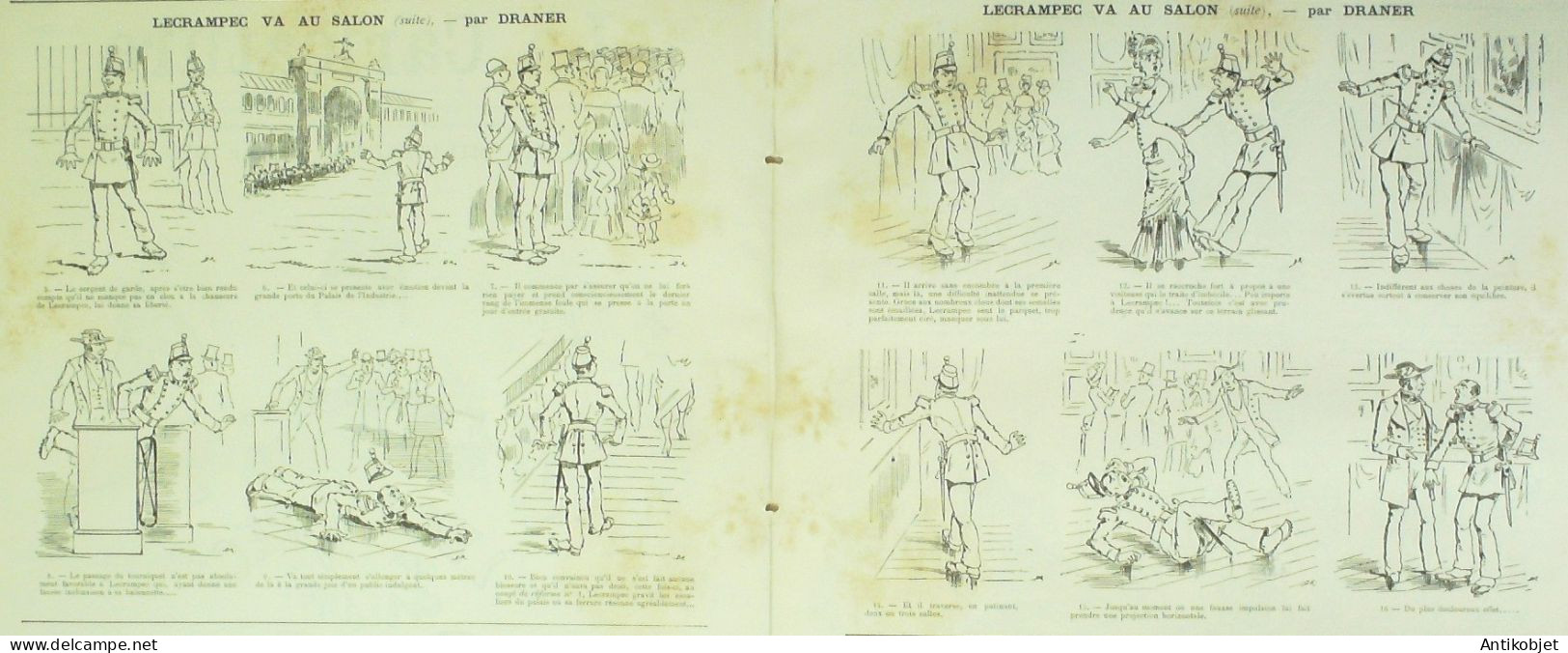 La Caricature 1883 N°180 Le Crampec Au Salon Croquis Militaires Draner Théâtre De Gif Robida - Magazines - Before 1900