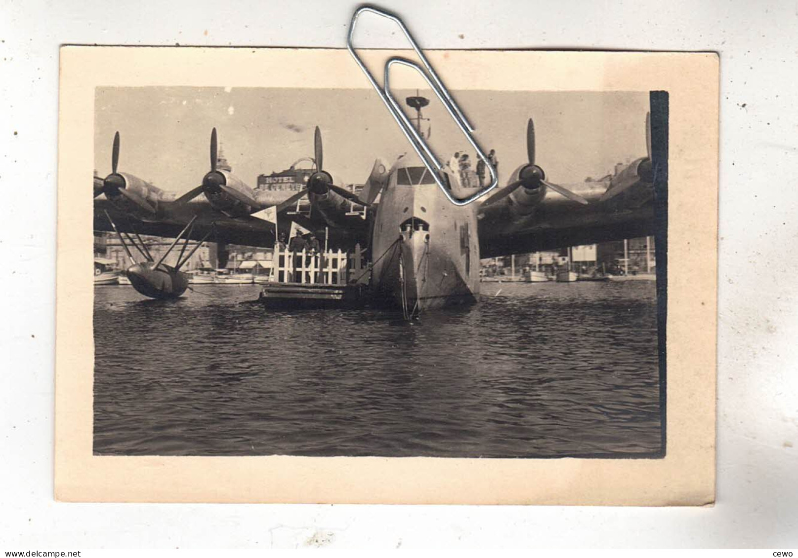 PHOTO AVION AVIATION HYDRAVION SUD-EST SE.200  AMPHITRITE AU VIEUX PORT DE MARSEILLE LE 02 SEPTEMBRE 1946 - Aviation