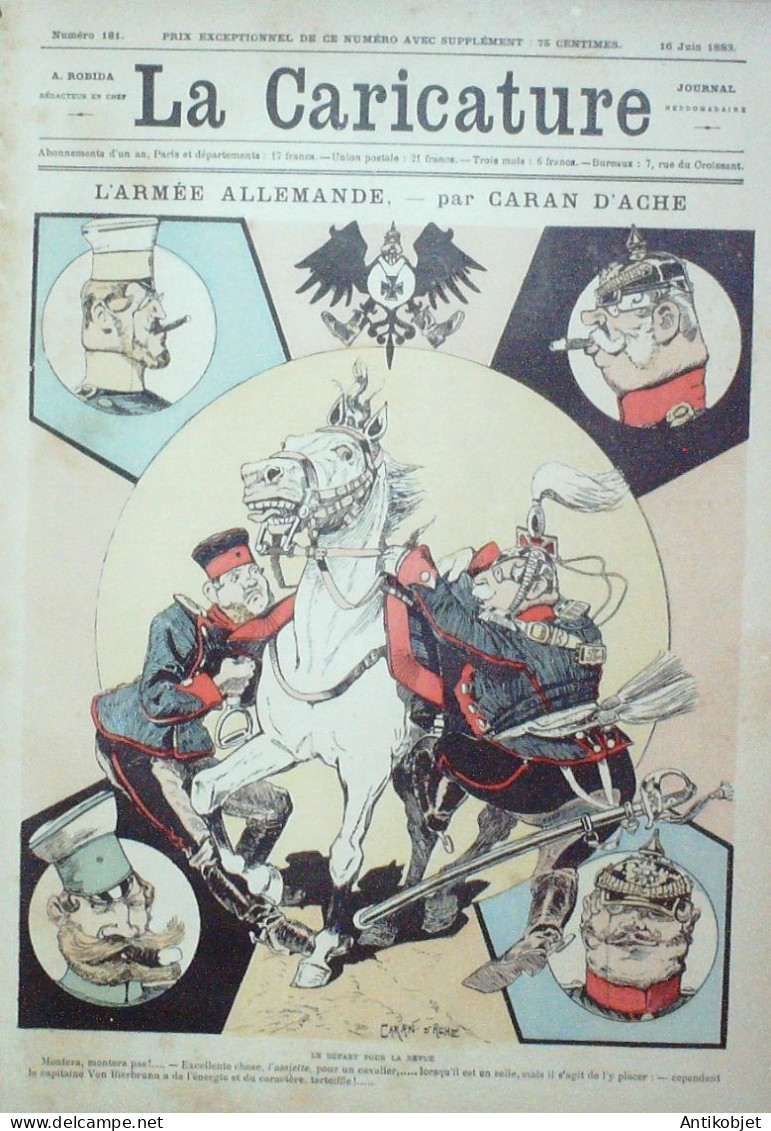 La Caricature 1883 N°181 Armée Allemande Caran D'Ache - Revues Anciennes - Avant 1900