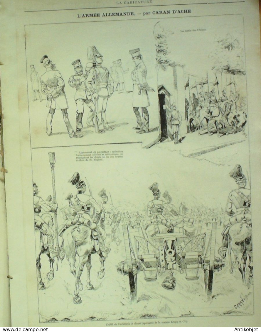 La Caricature 1883 N°181 Armée Allemande Caran D'Ache - Magazines - Before 1900