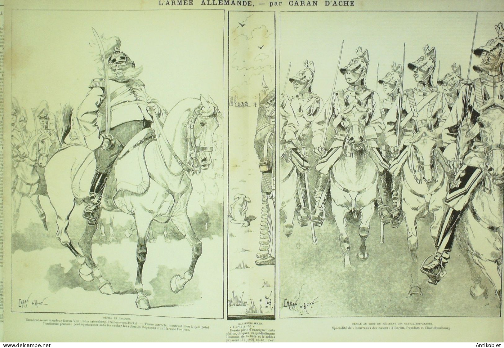 La Caricature 1883 N°181 Armée Allemande Caran D'Ache - Magazines - Before 1900