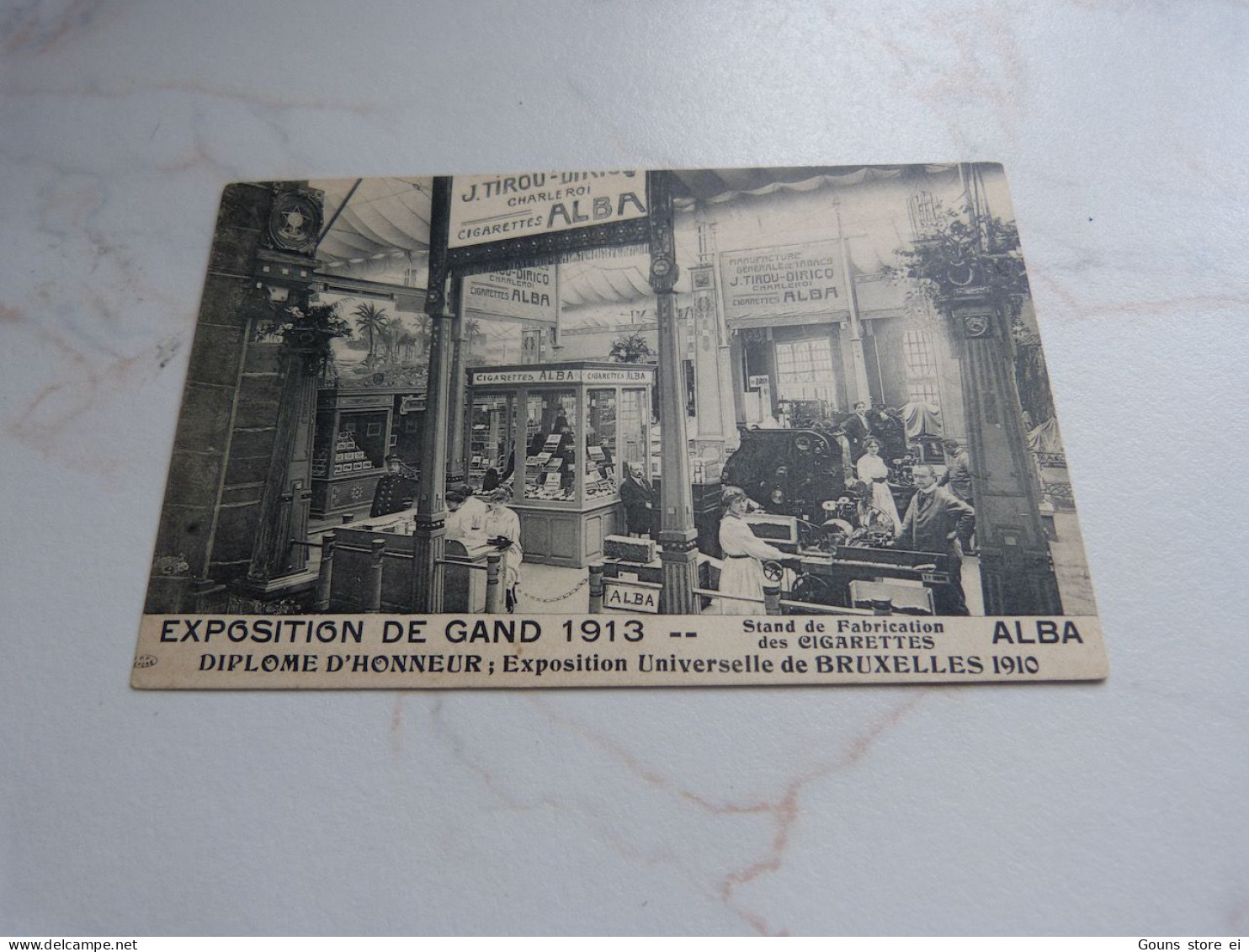 BC29-13 Cpa Gent Gand Exposition De Gand 1913 Cigarettes Alba - Gent