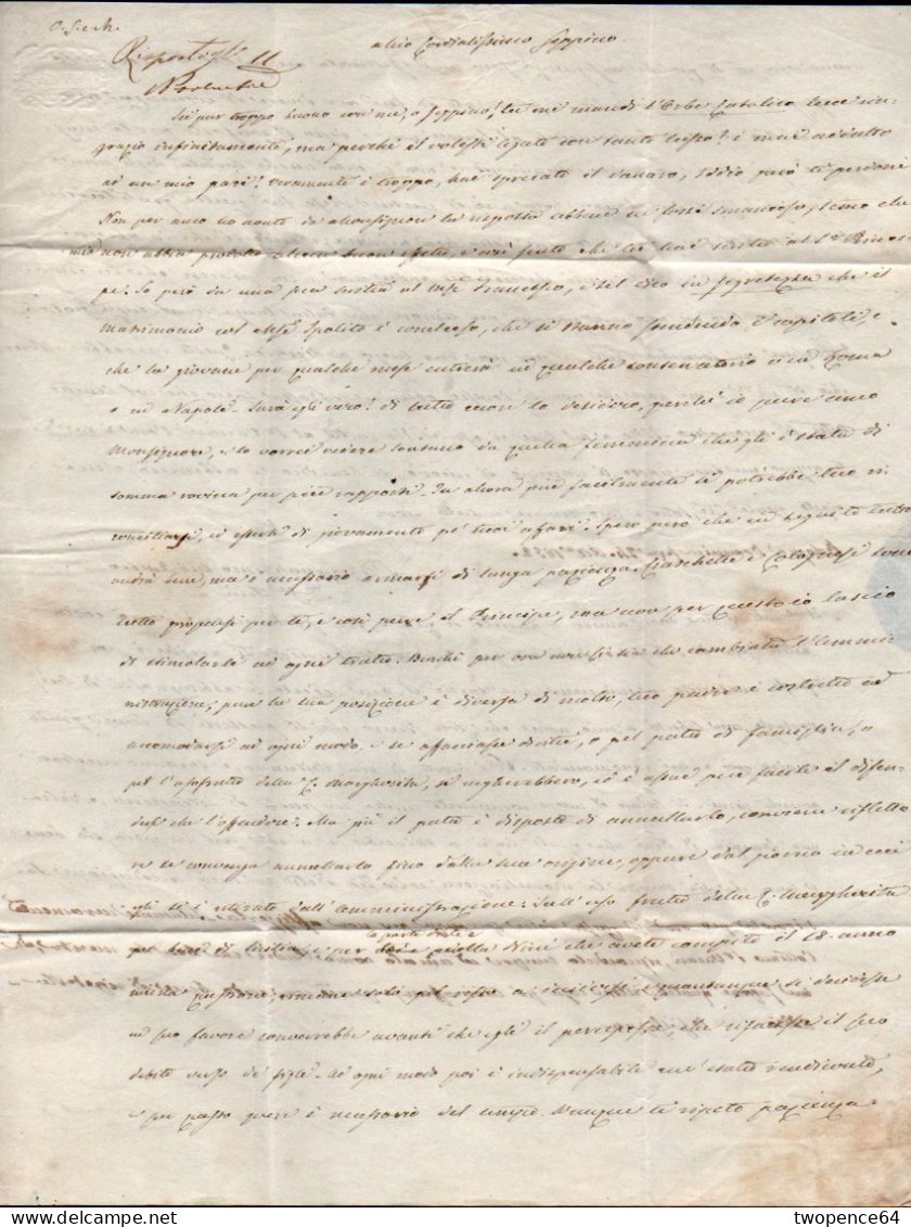 B24x - LETTERA DA BOLOGNA A ROMA 1852 - 1. ...-1850 Prefilatelia