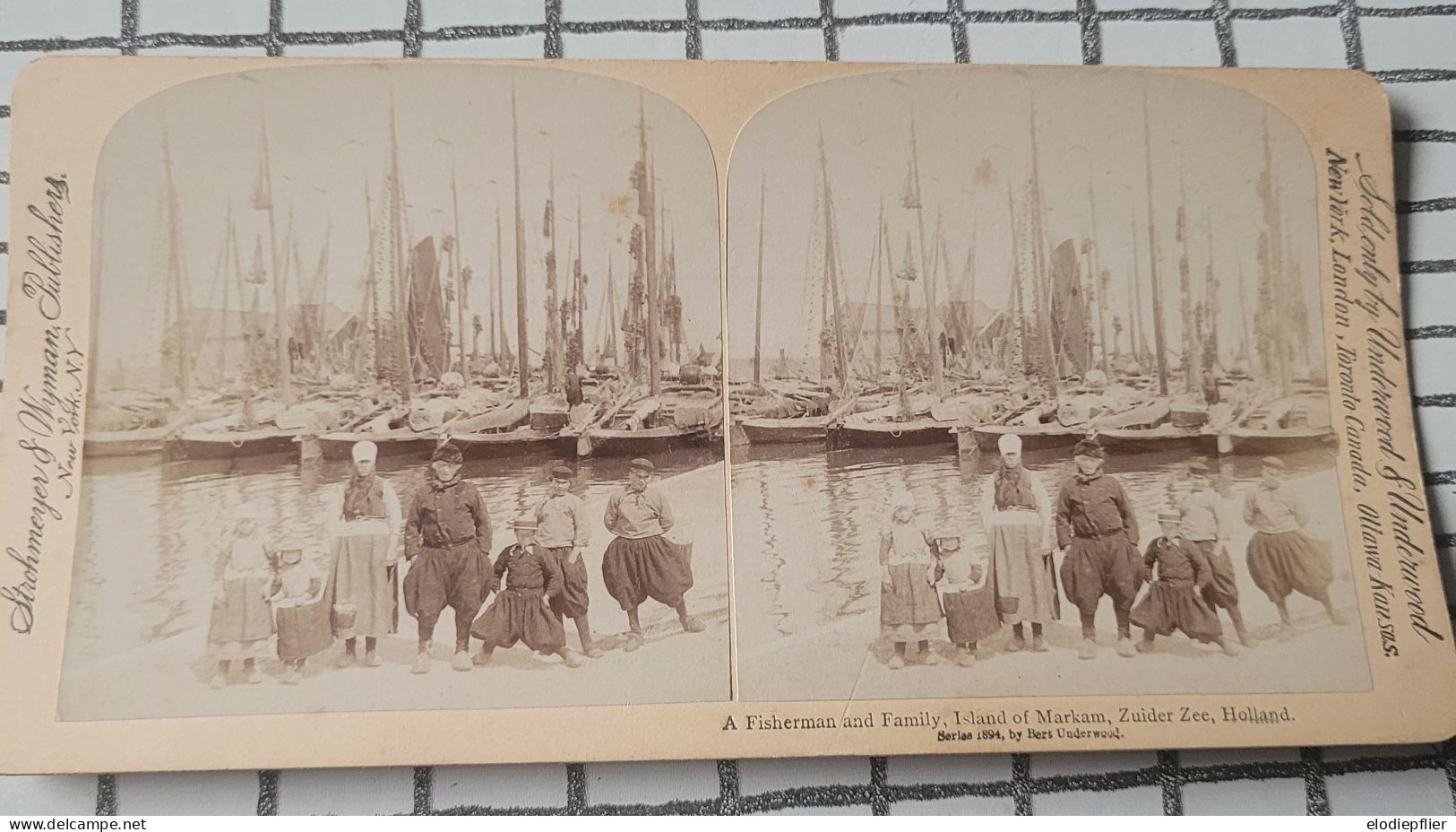 Un Pêcheur Et Sa Famille. Ile De Markam. Zuyder Zee, Hollande. Underwood Stéréo - Visionneuses Stéréoscopiques