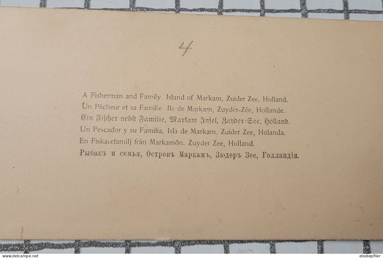 Un Pêcheur Et Sa Famille. Ile De Markam. Zuyder Zee, Hollande. Underwood Stéréo - Stereoscopi